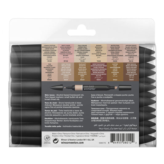 Winsor & Newton Promarker set Skin tones 12+1