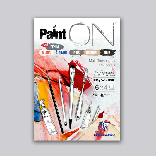 Paint'ON Mixed media 250g Mix 6 soorten A5 24 vellen