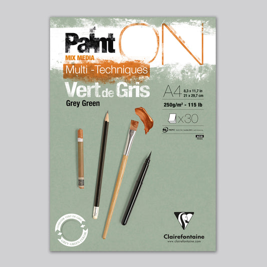 Paint'ON Mixed media 250g Grey Green A4 30 vellen