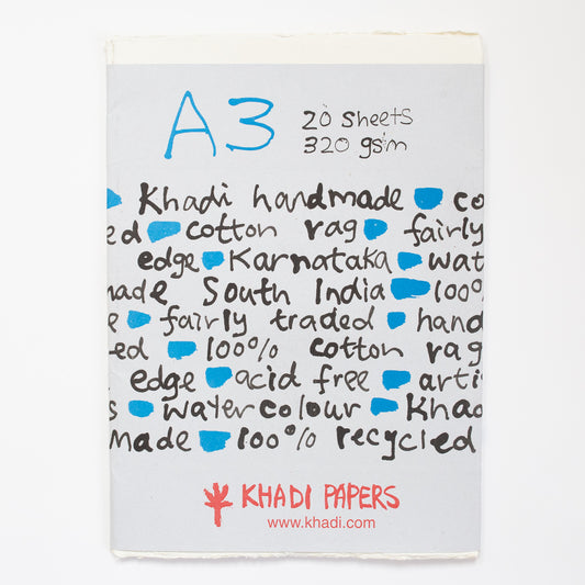 Khadi White rag paper 320gr 20 sheets 30x42cm