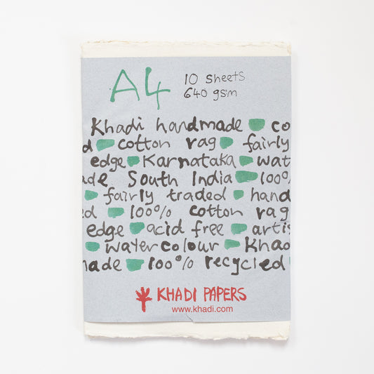 Khadi White rag paper 640gr 10 sheets 21x30cm A4