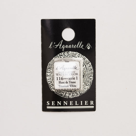 Sennelier l'Aquarelle 116 Titanium White half pan S1