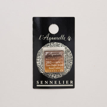 Sennelier l'Aquarelle 202 Burnt Umber half pan S1