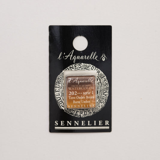 Sennelier l'Aquarelle 202 Burnt Umber half pan S1