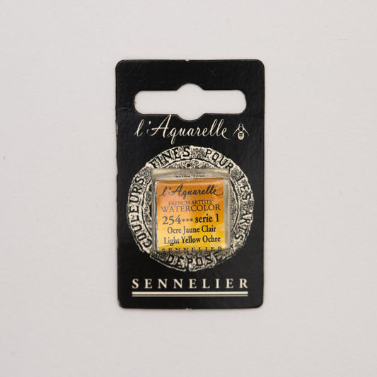 Sennelier l'Aquarelle 254 Light Yellow Ochre half pan S1