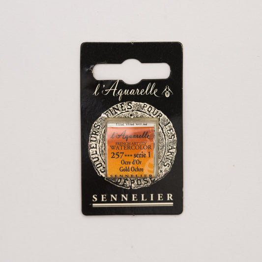 Sennelier l'Aquarelle 257 Gold Ochre half pan S1