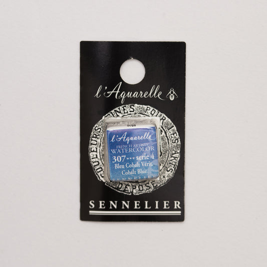 Sennelier l'Aquarelle 307 Cobalt Blue half pan S4