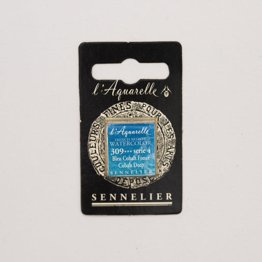 Sennelier l'Aquarelle 309 Cobalt Deep half pan S4