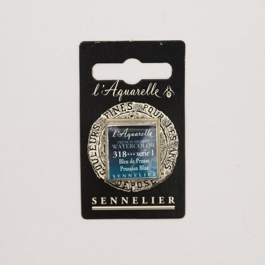 Sennelier l'Aquarelle 318 Prussian Blue half pan S1