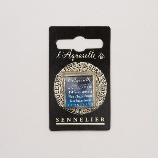 Sennelier l'Aquarelle 395 Blue Indanthrene half pan S3