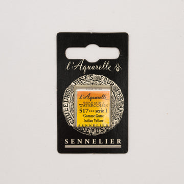 Sennelier l'Aquarelle 517 Indian Yellow half pan S1