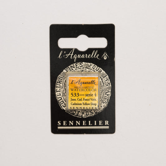 Sennelier l'Aquarelle 533 Cadmium Yellow Deep half pan S4