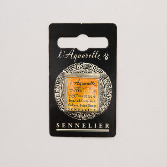 Sennelier l'Aquarelle 537 Yellow Orange half pan S4