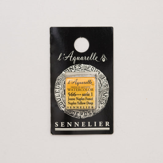 Sennelier l'Aquarelle 566 Naples Yellow Deep half pan S1