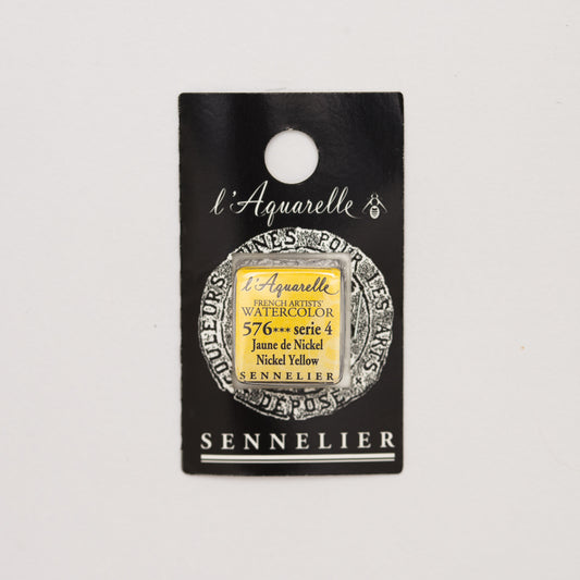 Sennelier l'Aquarelle 576 Nickel Yellow half pan S4