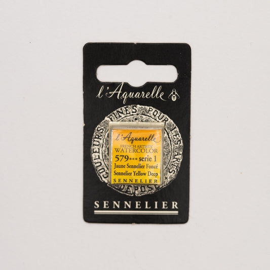 Sennelier l'Aquarelle 579 Sennelier Yellow Deep half pan S1
