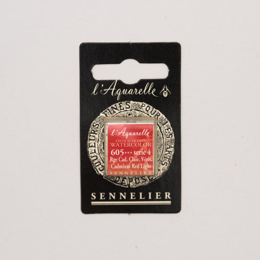 Sennelier l'Aquarelle 605 Cadmium Red Light half pan S4