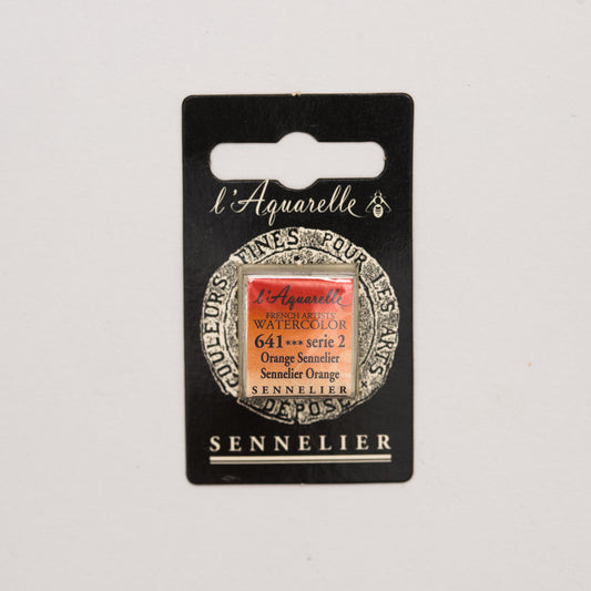 Sennelier l'Aquarelle 641 Sennelier Orange half pan S2