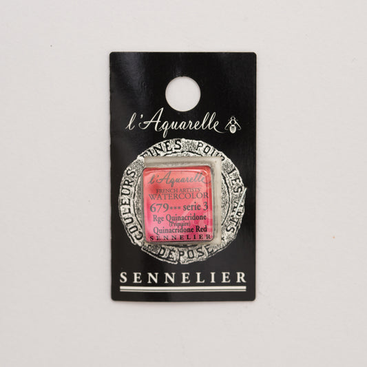 Sennelier l'Aquarelle 679 Quinacridone Red half pan S3