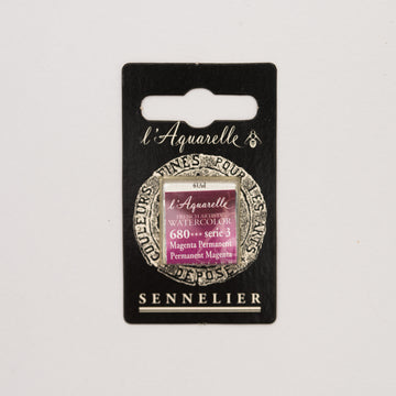 Sennelier l'Aquarelle 680 Permanent Magenta half pan S3