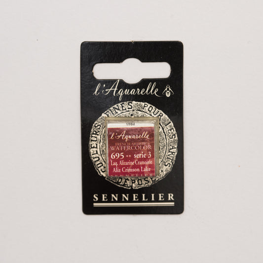Sennelier l'Aquarelle 695 Alizarin Crimson Lake half pan S3
