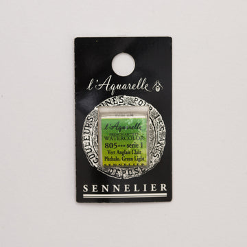 Sennelier l'Aquarelle 805 Phthalo. Green Light half pan S1