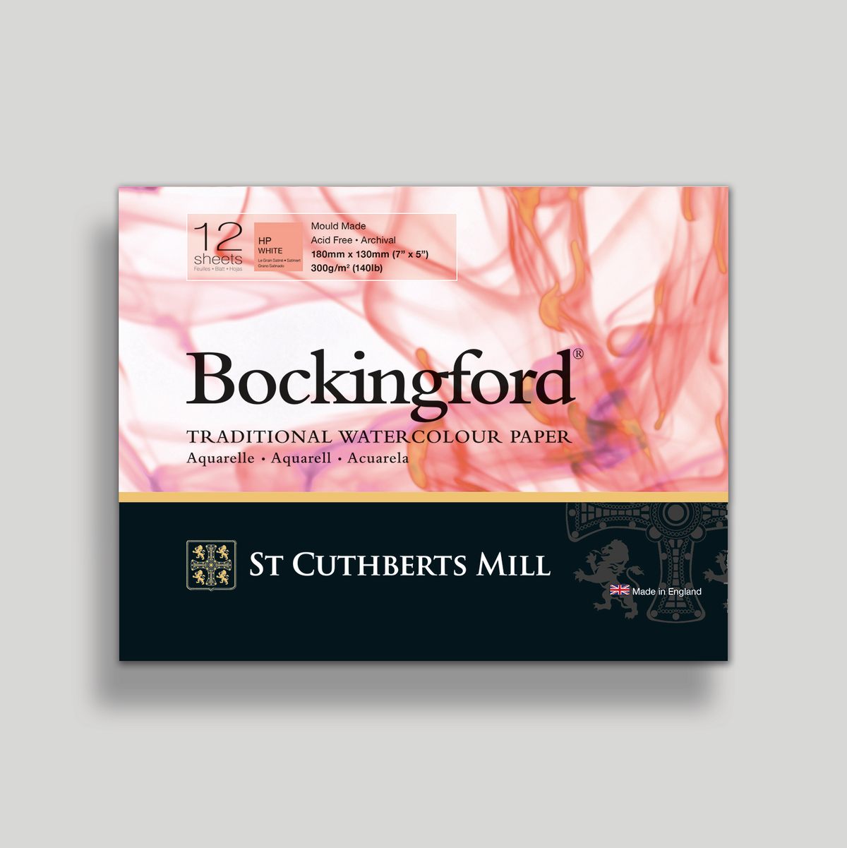 St. Cuthberts Bockingford Hot pressed Wit 300g 18x13cm 12 vel