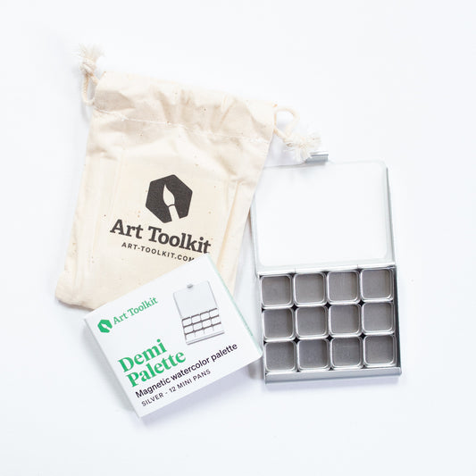Art Toolkit Demi Silver Palette with 12 Mini Pans