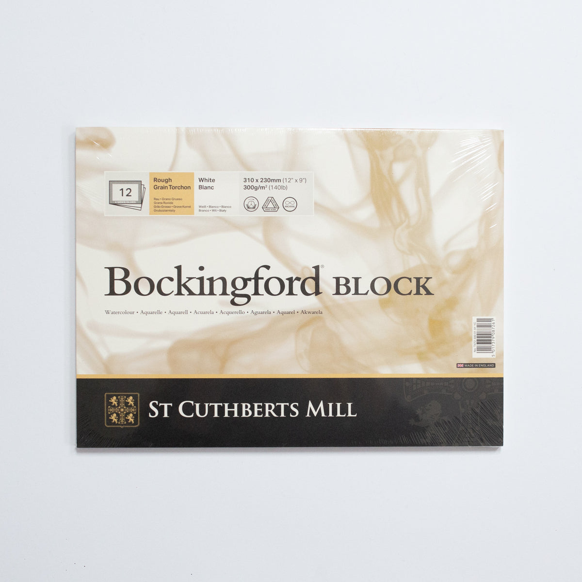 St. Cuthberts Bockingford Rough Wit 300g 31x23cm 12 vel 4 zijdig verlijmd