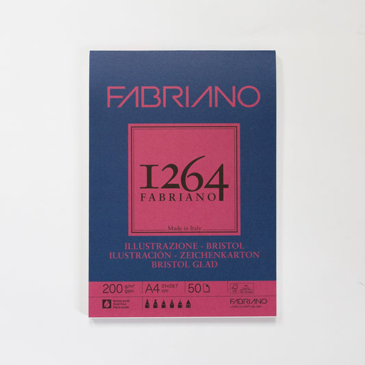 Fabriano 1264 bristolblok 50 vellen 200gr/m² 21x29,7cm (A4)