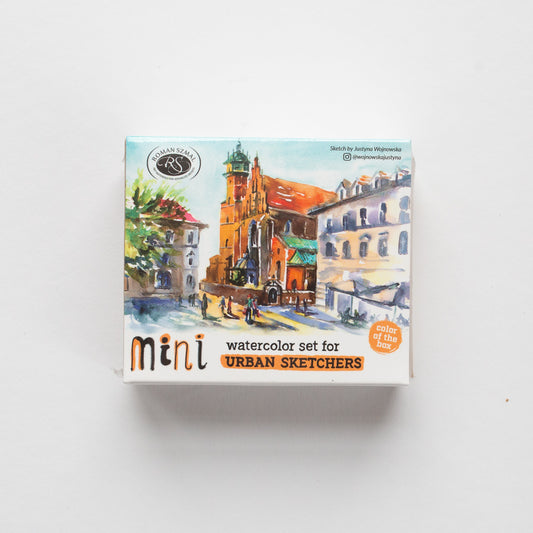 Roman Szmal Mini Urban Sketchers Set Apricot Metal Box (8 Half-Pans)