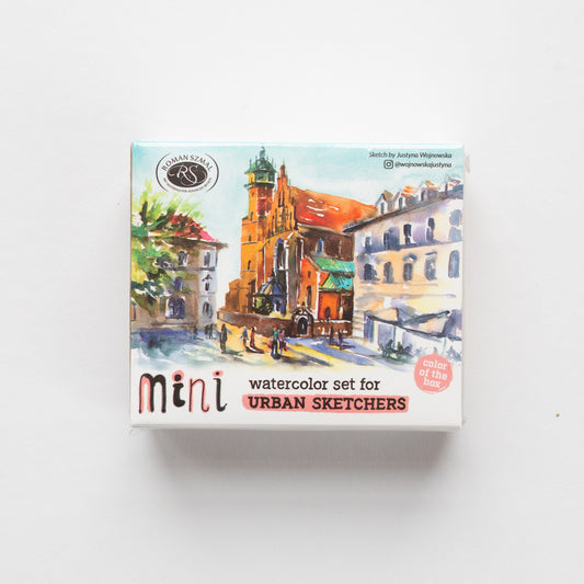 Roman Szmal Mini Urban Sketchers Set Pink Metal Box (8 Half-Pans)
