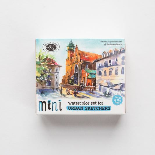 Roman Szmal Mini Urban Sketchers Set Blue Metal Box (8 Half-Pans)