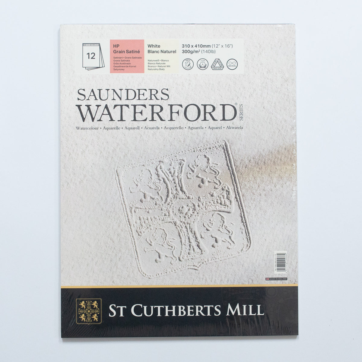 St. Cuthberts Saunders Waterford Pad Hot pressed 31x41cm 12 vel