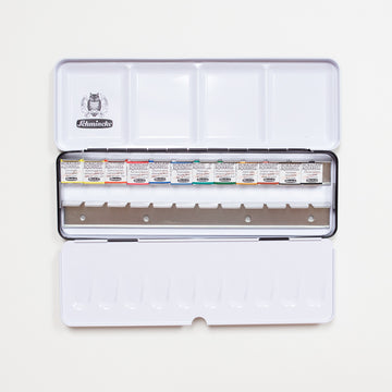 Schmincke Horadam metal set, 12 x 1/2 pans + extra space