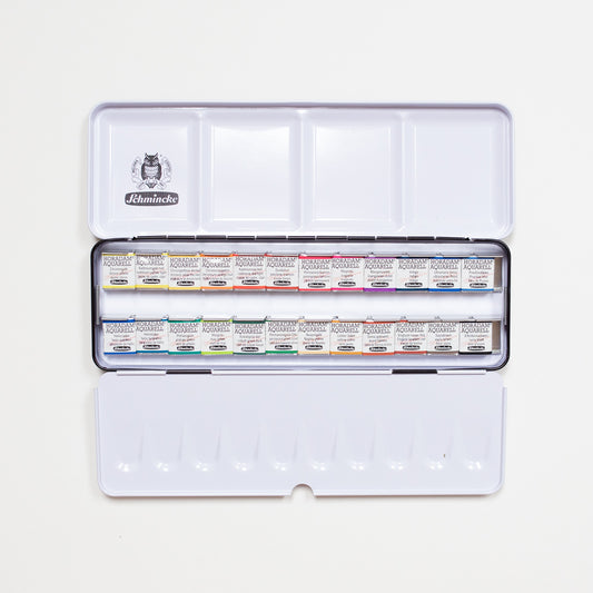 Schmincke Horadam metal set, 24 x 1/2 pans
