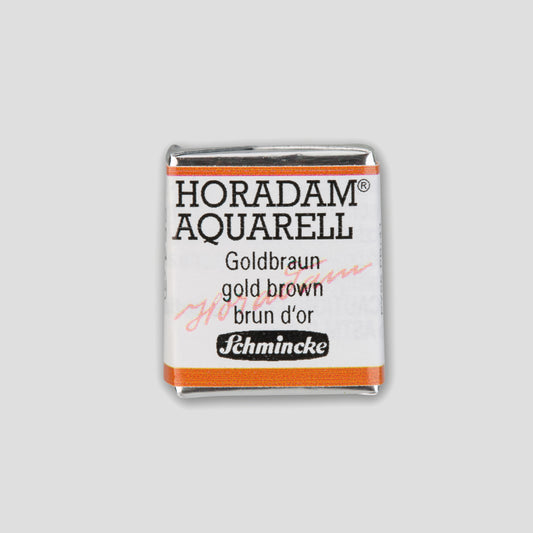 Schmincke Horadam Aquarelverf 654 Gold Brown half pan 2