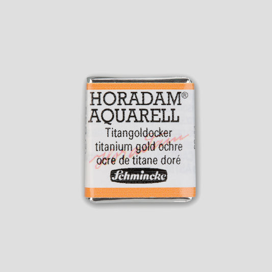 Schmincke Horadam Aquarelverf 659 Titanium Gold Ochre half pan 2