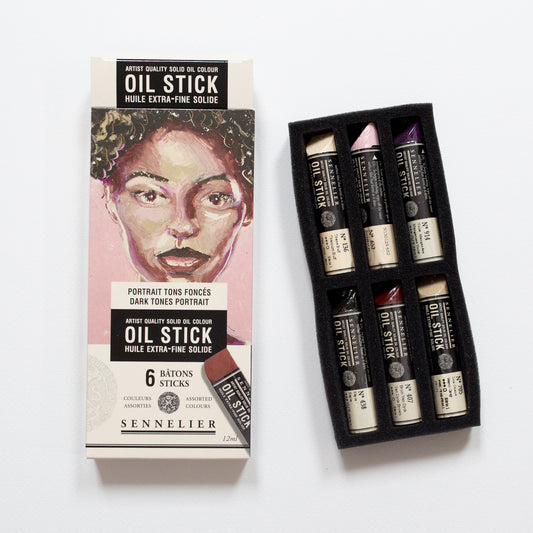 Sennelier Oil stick set 6 mini Dark tones portrait