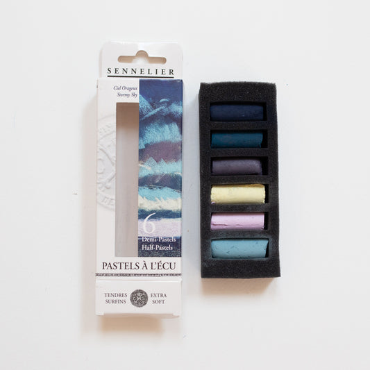 Sennelier soft pastels 'A l'écu' set 6 half pastel Stormy sky