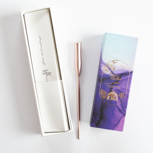 Tom's Studio Flourish Calligraphy Pen Straight Rose Gold