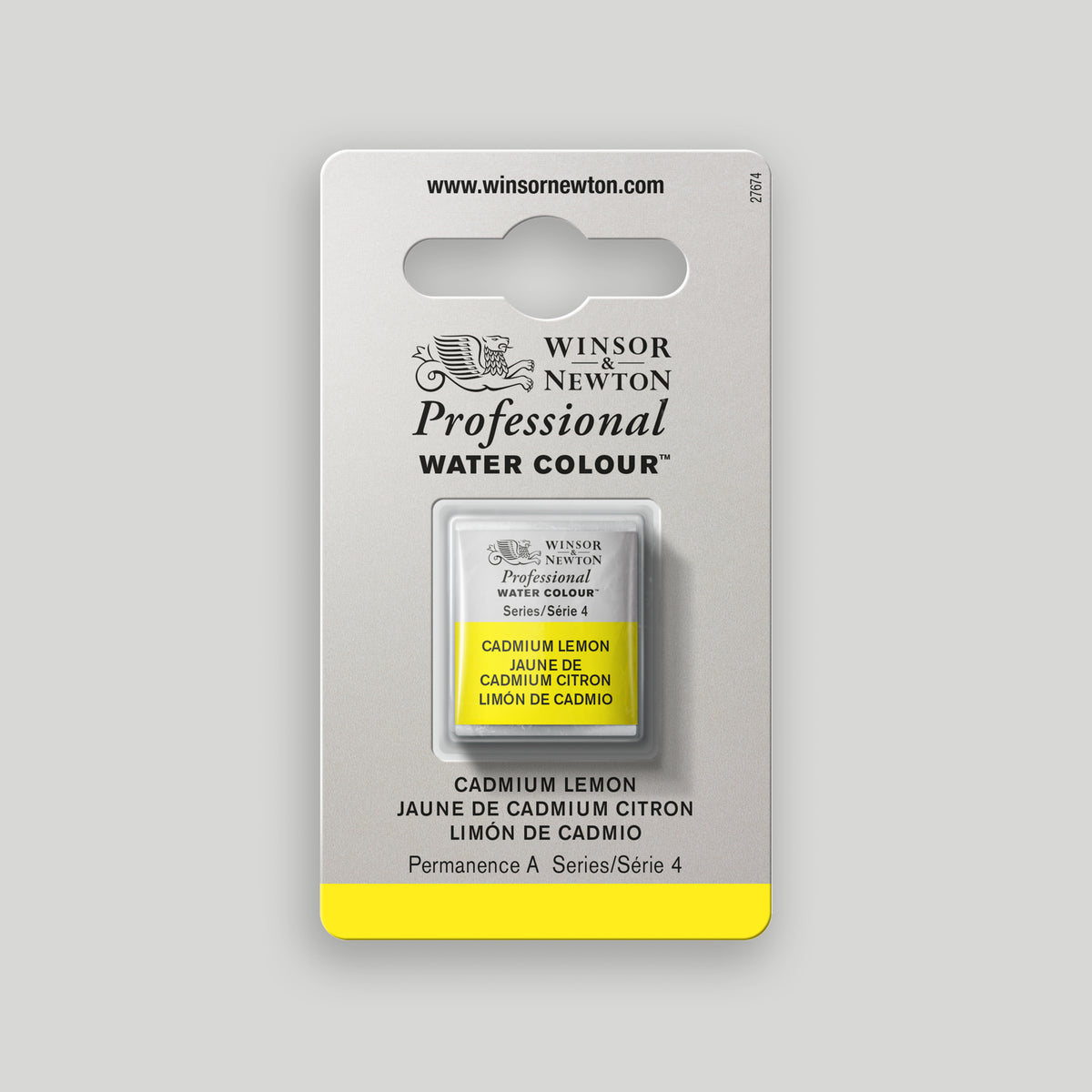 Winsor & Newton Professional Water Colour half pan Cadmium Lemon 4