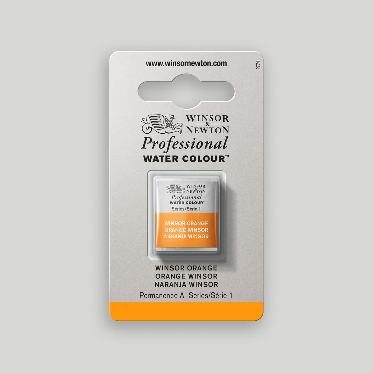 Winsor & Newton Professional Water Colour half pan Winsor Orange 1