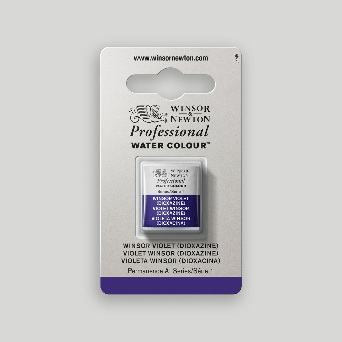 Winsor & Newton Professional Water Colour half pan Winsor Violet (Dioxazine) 1