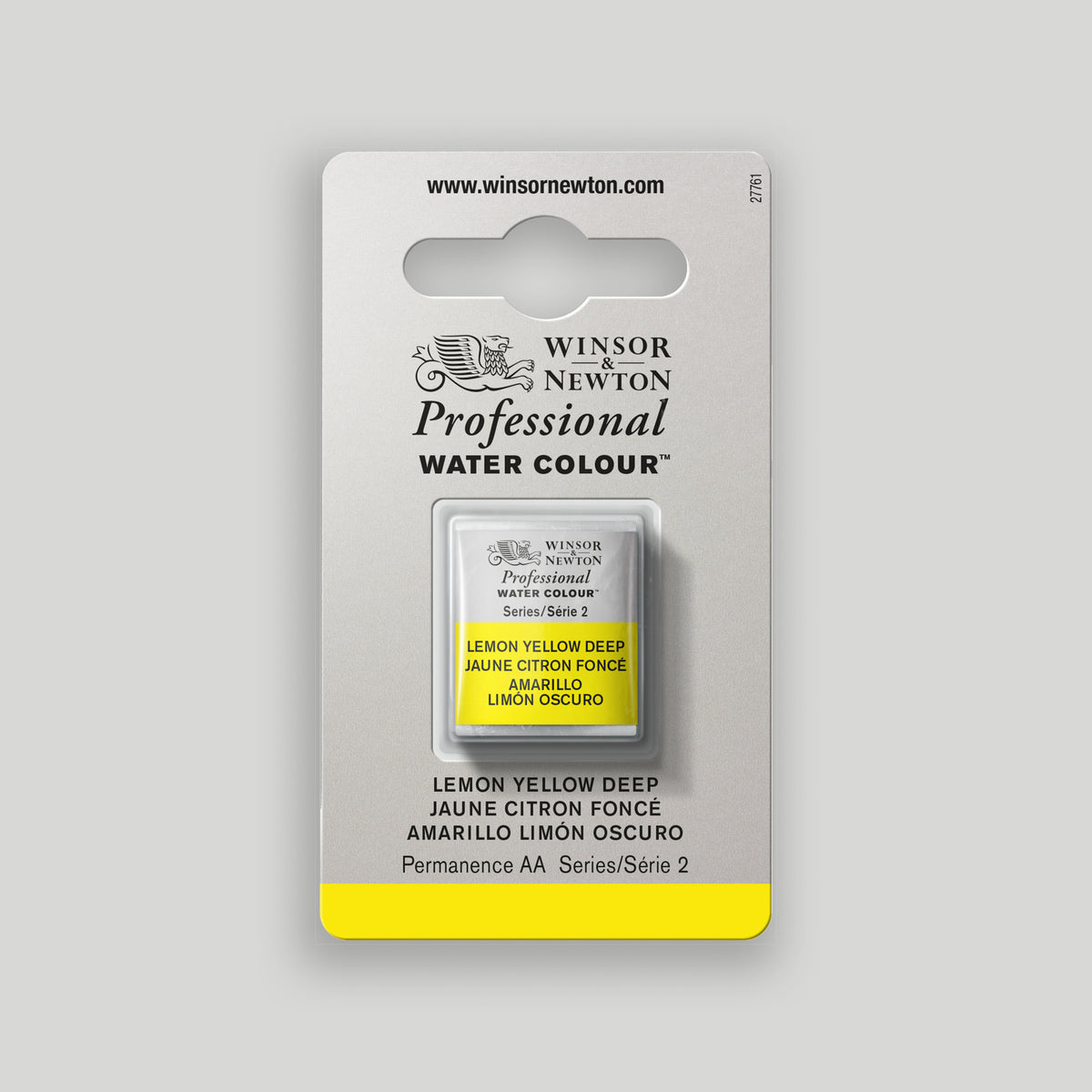 Winsor & Newton Professional Water Colour half pan Lemon Yellow Deep 2