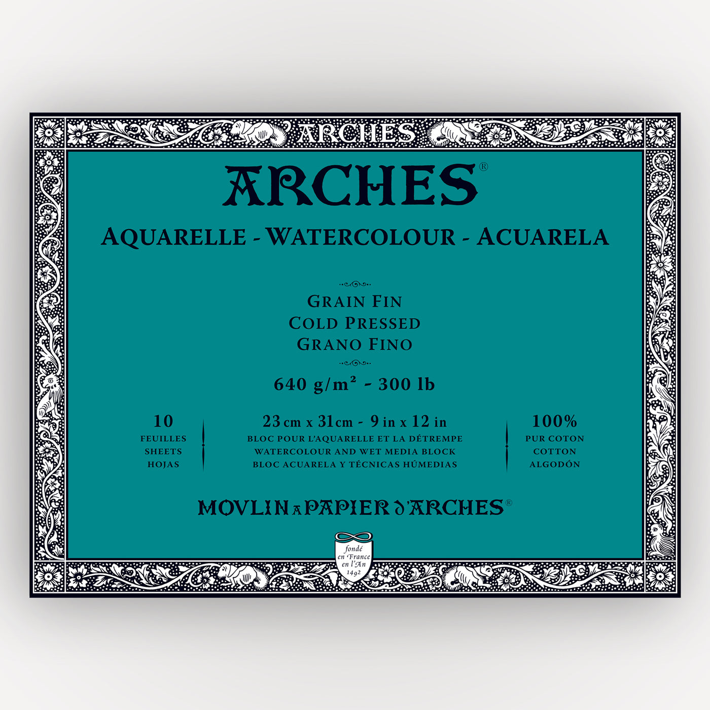 Arches Water Colour Block, 300 lb / 640gsm, Cold Pressed, 9 x 12
