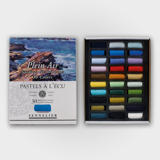 Sennelier weiche Pastellkreide „A l'écu“, Set mit 30 Halbpastellkreiden Seaside
