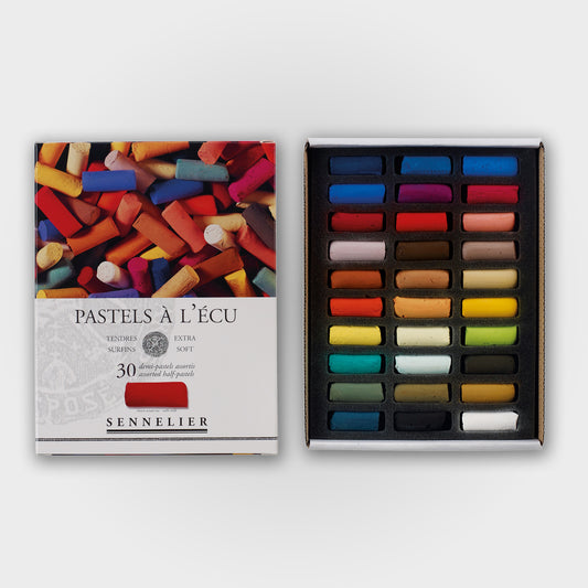 Sennelier weiche Pastellkreide „A l'écu“, Set mit 30 halben Pastellkreiden, sortiert