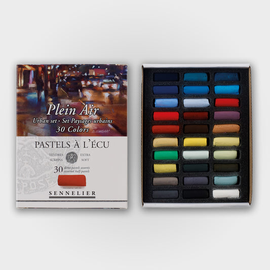 Sennelier weiche Pastellkreide „A l'écu“, Set mit 30 halben Pastellkreiden „Urban Landscape“.