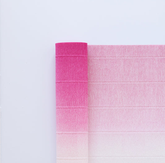 Florist crepe papier 180gr Gradient 600/1 Nuance White Fuchsia